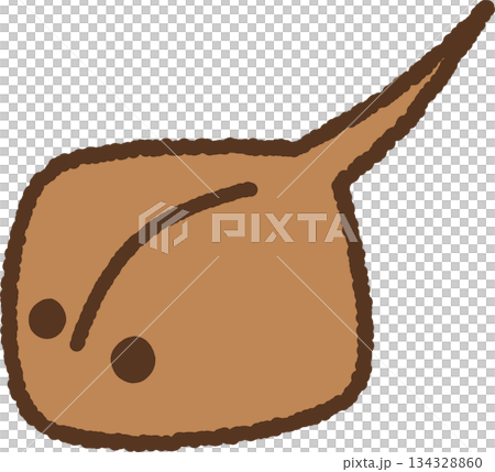 手書き風の生き物単品アイコンイラスト　エイ 134328860