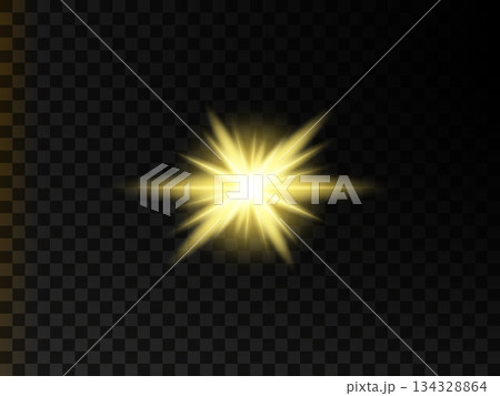 Golden Starburst Glow, Bright Burst of Light and Rays. Golden Starburst Glow, Bright Burst of Light and Rays. 134328864