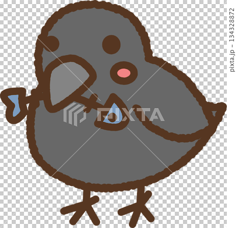 手繪動物圖示插圖：烏鴉 134328872