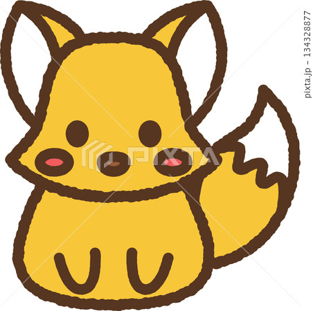 手書き風の生き物単品アイコンイラスト キツネ 手書き風の生き物単品アイコンイラスト キツネ 134328877