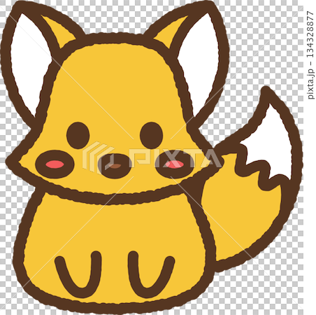 手書き風の生き物単品アイコンイラスト キツネ 手書き風の生き物単品アイコンイラスト キツネ 134328877