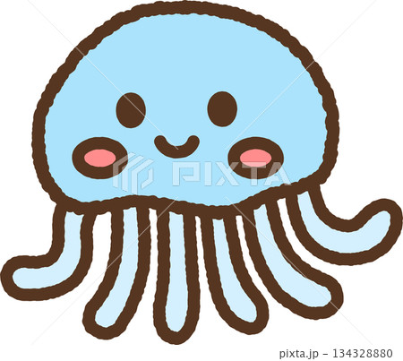 手書き風の生き物単品アイコンイラスト　クラゲ 134328880