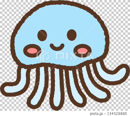 手書き風の生き物単品アイコンイラスト　クラゲ 134328880