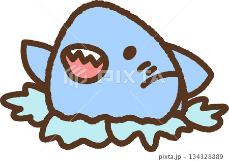手書き風の生き物単品アイコンイラスト　サメ 134328889