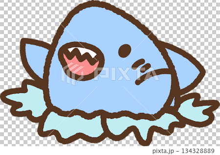 手書き風の生き物単品アイコンイラスト　サメ 134328889