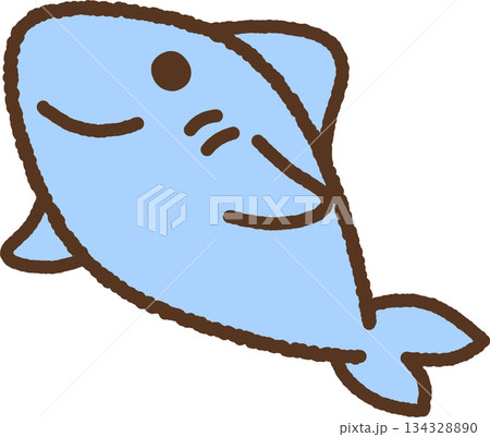 手書き風の生き物単品アイコンイラスト サメ 手書き風の生き物単品アイコンイラスト サメ 134328890