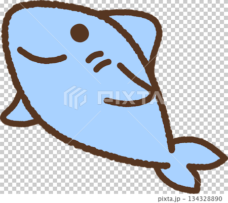 手書き風の生き物単品アイコンイラスト サメ 手書き風の生き物単品アイコンイラスト サメ 134328890
