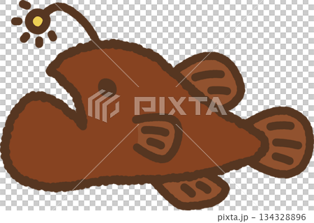 Hand-drawn style creature single icon illustration: Anglerfish Hand-drawn style creature single icon illustration: Anglerfish 134328896