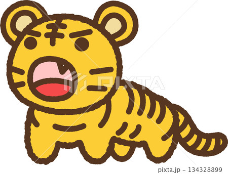 手書き風の生き物単品アイコンイラスト 虎 手書き風の生き物単品アイコンイラスト 虎 134328899