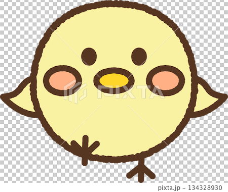 手書き風の生き物単品アイコンイラスト ひよこ 手書き風の生き物単品アイコンイラスト ひよこ 134328930