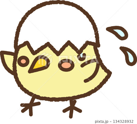 手書き風の生き物単品アイコンイラスト　ひよこ 134328932