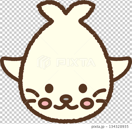 手繪動物圖示插圖：斑海豹 134328935