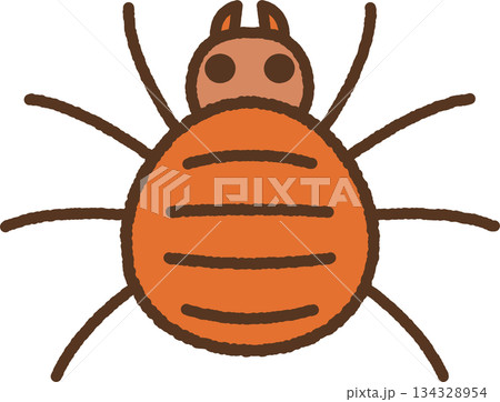 手書き風の生き物単品アイコンイラスト ダニ 手書き風の生き物単品アイコンイラスト ダニ 134328954