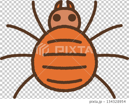 手書き風の生き物単品アイコンイラスト ダニ 手書き風の生き物単品アイコンイラスト ダニ 134328954