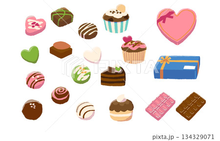 チョコレートのイラストセット 134329071