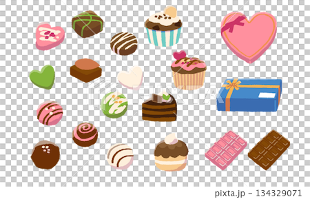 チョコレートのイラストセット 134329071