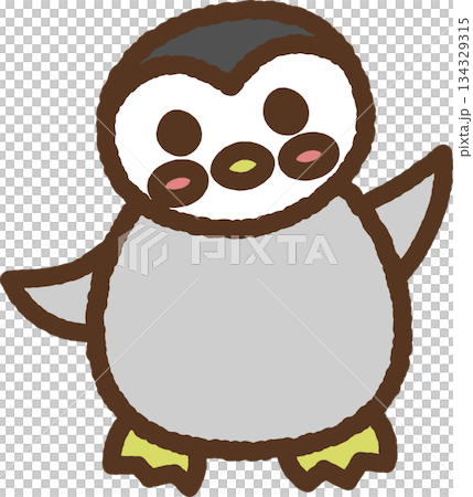 Hand-drawn animal icon illustration: Penguin 134329315
