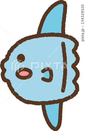 手書き風の生き物単品アイコンイラスト　マンボウ手書き風の生き物単品アイコンイラスト　マンボウ 134329320