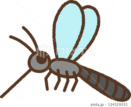 手書き風の生き物単品アイコンイラスト　蚊 134329331