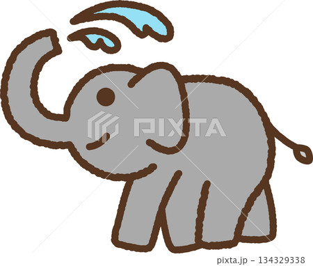 手書き風の生き物単品アイコンイラスト 象 手書き風の生き物単品アイコンイラスト 象 134329338