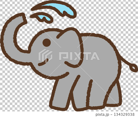 手書き風の生き物単品アイコンイラスト 象 手書き風の生き物単品アイコンイラスト 象 134329338