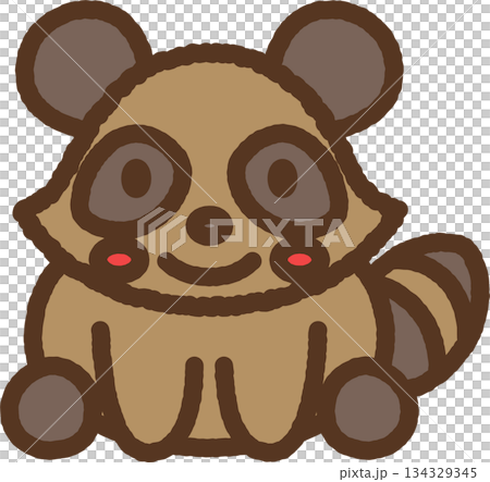 手書き風の生き物単品アイコンイラスト 狸 手書き風の生き物単品アイコンイラスト 狸 134329345
