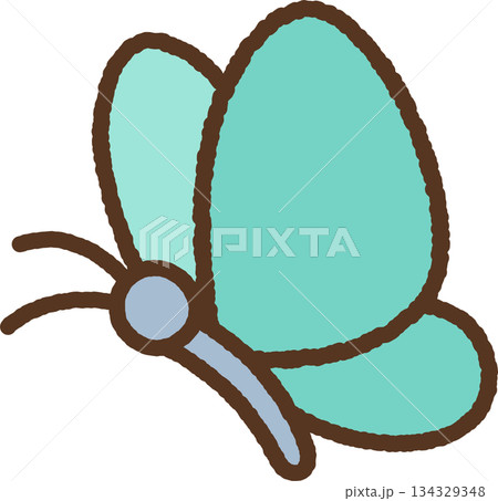 手書き風の生き物単品アイコンイラスト　蝶々 134329348