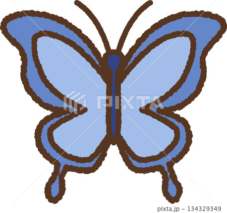 手書き風の生き物単品アイコンイラスト　蝶々 134329349