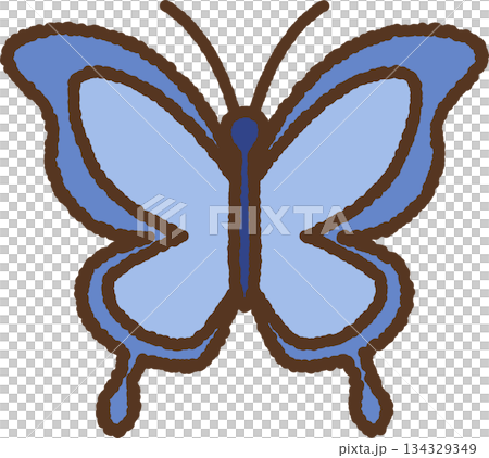 手書き風の生き物単品アイコンイラスト　蝶々 134329349