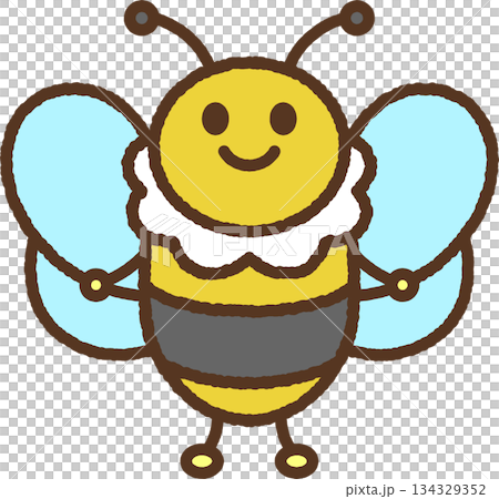 Hand-drawn style creature single icon illustration: bee 134329352