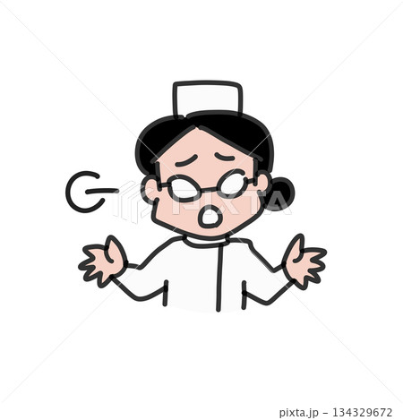 溜息をつく看護師さん 溜息をつく看護師さん 134329672