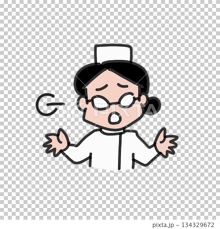 溜息をつく看護師さん 溜息をつく看護師さん 134329672