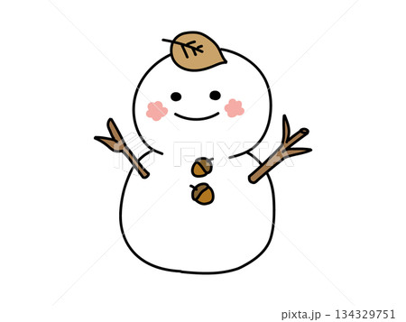 雪だるま　葉っぱとどんぐりバージョン 134329751