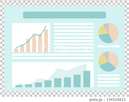 ビジネス資料向け 架空データのグラフ・チャートイラスト ビジネス資料向け 架空データのグラフ・チャートイラスト 134329815