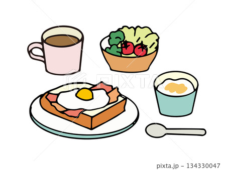健康的な朝食のイラスト＿洋食 134330047