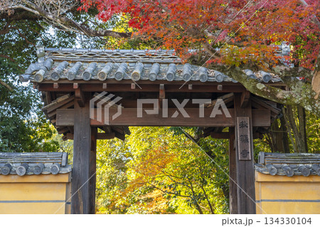 秋篠寺　東門　紅葉の季節 134330104