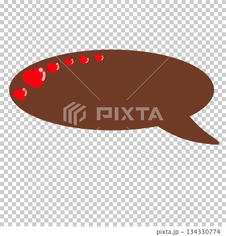 Heart brown speech bubble Heart brown speech bubble 134330774