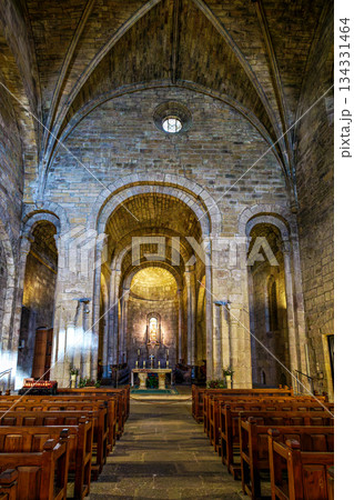 Interior of the Monastery of San Salvador of Leyre at Yesa, Pyre Interior of the Monastery of San Salvador of Leyre at Yesa, Pyre 134331464