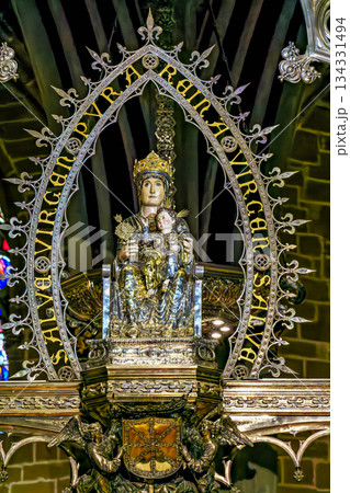 Interior of the Cathedral Saint Mary in Pamplona, Navarre, Spain 134331494