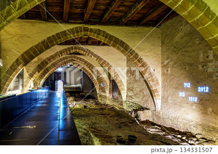 Interior of the Cathedral Saint Mary in Pamplona, Navarre, Spain 134331507