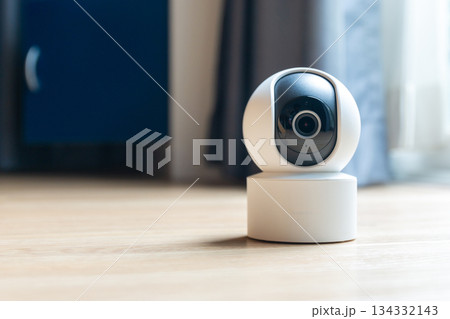 CCTV camera, close up security camera on the floor smart home and digital lifestyle 134332143
