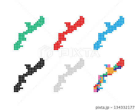 ドット絵の地図＿沖縄県＿丸ドット-03 134332177