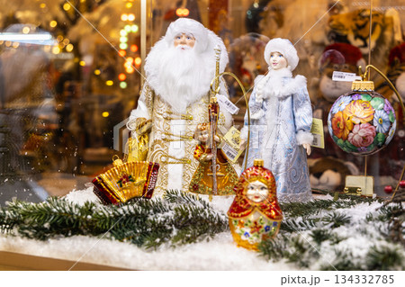 Traditional Christmas souvenir nutcrackers sold on Christmas market Traditional Christmas souvenir nutcrackers sold on Christmas market 134332785