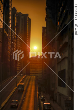Dec 6 2025 Golden Sun Aligns Above Wong Chuk Hang Road 134333014