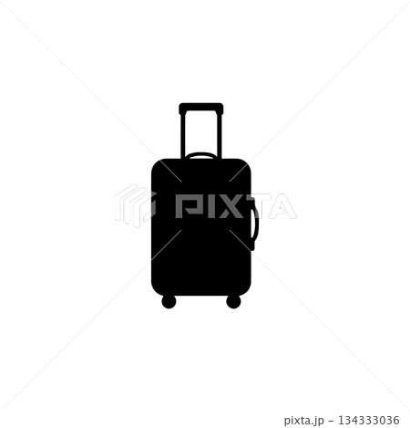 suitcase silhouette icon rolling travel luggage bag vacation trip illustration 134333036