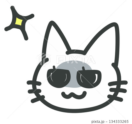 企んでいる表情の猫のイラスト 134333265