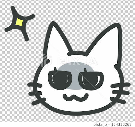 企んでいる表情の猫のイラスト 134333265