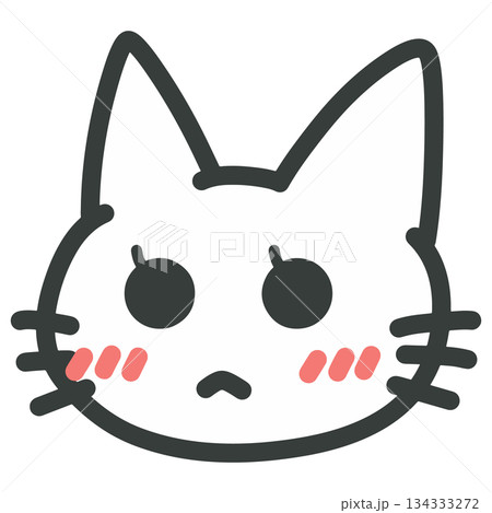 照れて頬を赤らめる猫のイラスト 照れて頬を赤らめる猫のイラスト 134333272