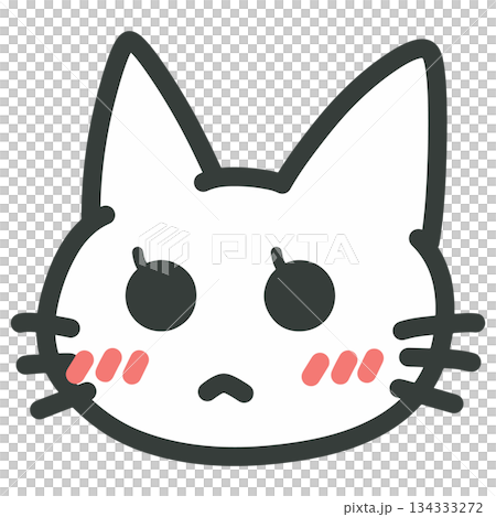 照れて頬を赤らめる猫のイラスト 照れて頬を赤らめる猫のイラスト 134333272