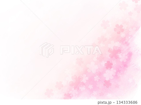 水彩画の抽象的な背景に小花模様 134333686